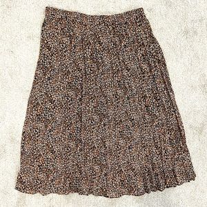 Naked Zebra – Leopard Print Pleated Midi Skirt / L